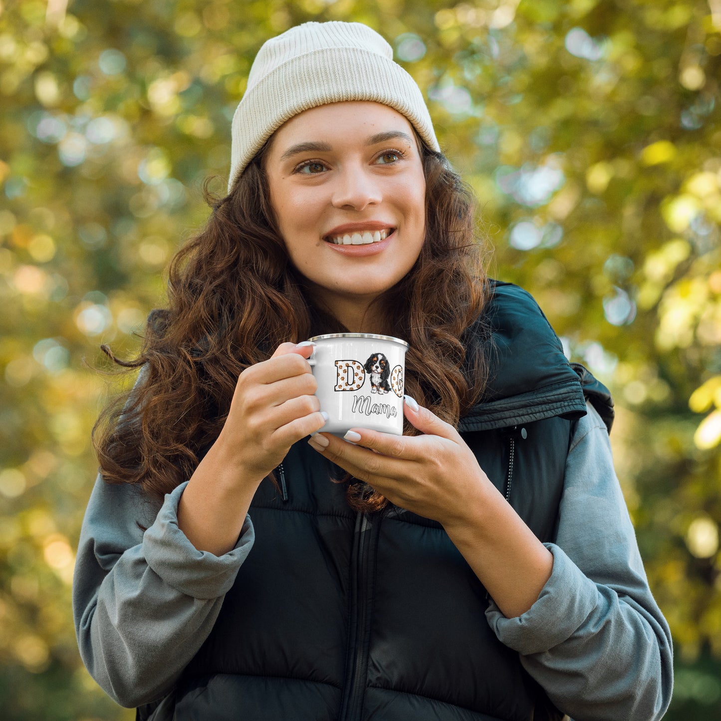 Dog Mama Tricolor Enamel Mug