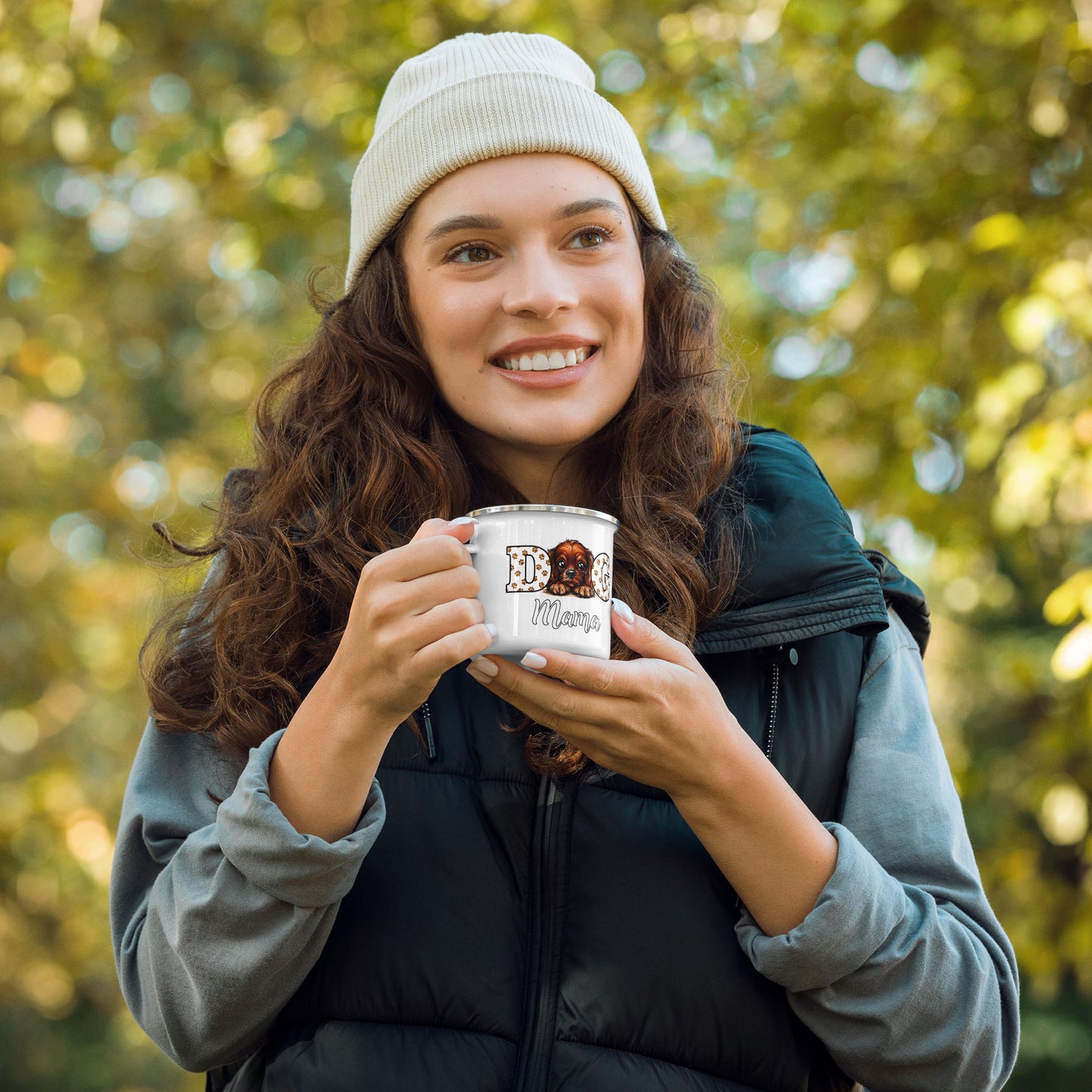 Dog Mama Ruby Enamel Mug