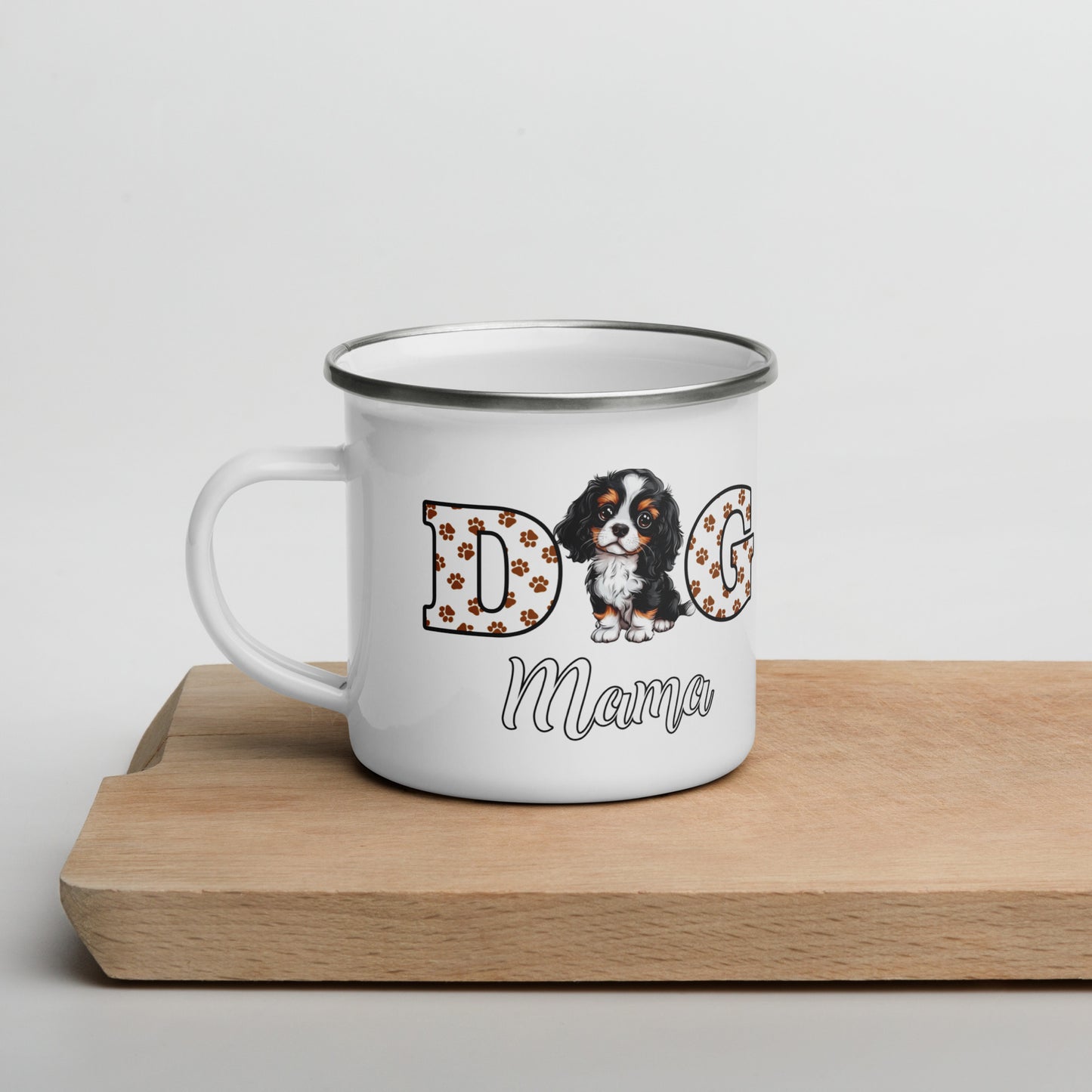 Dog Mama Tricolor Enamel Mug