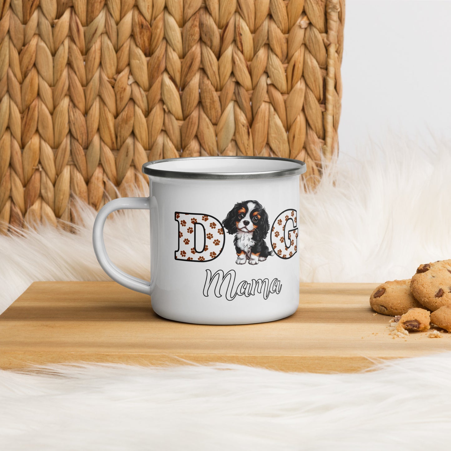 Dog Mama Tricolor Enamel Mug