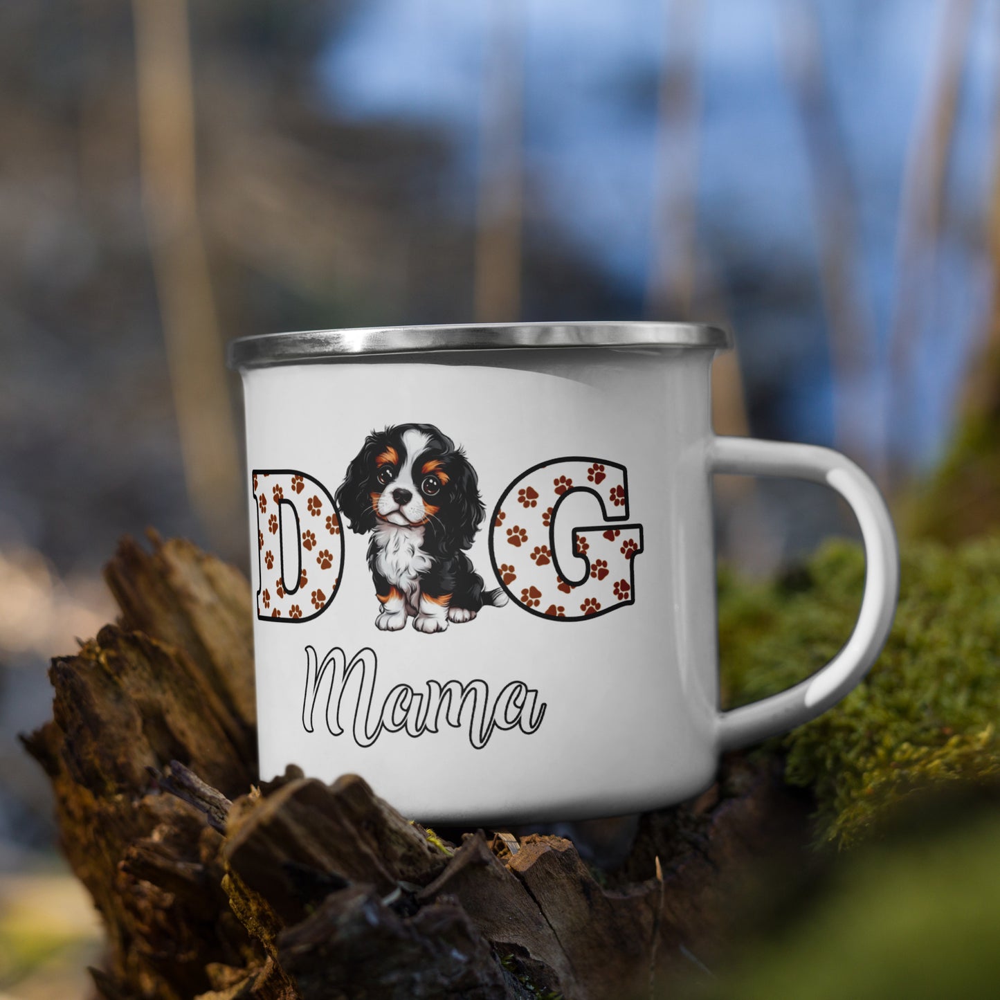 Dog Mama Tricolor Enamel Mug