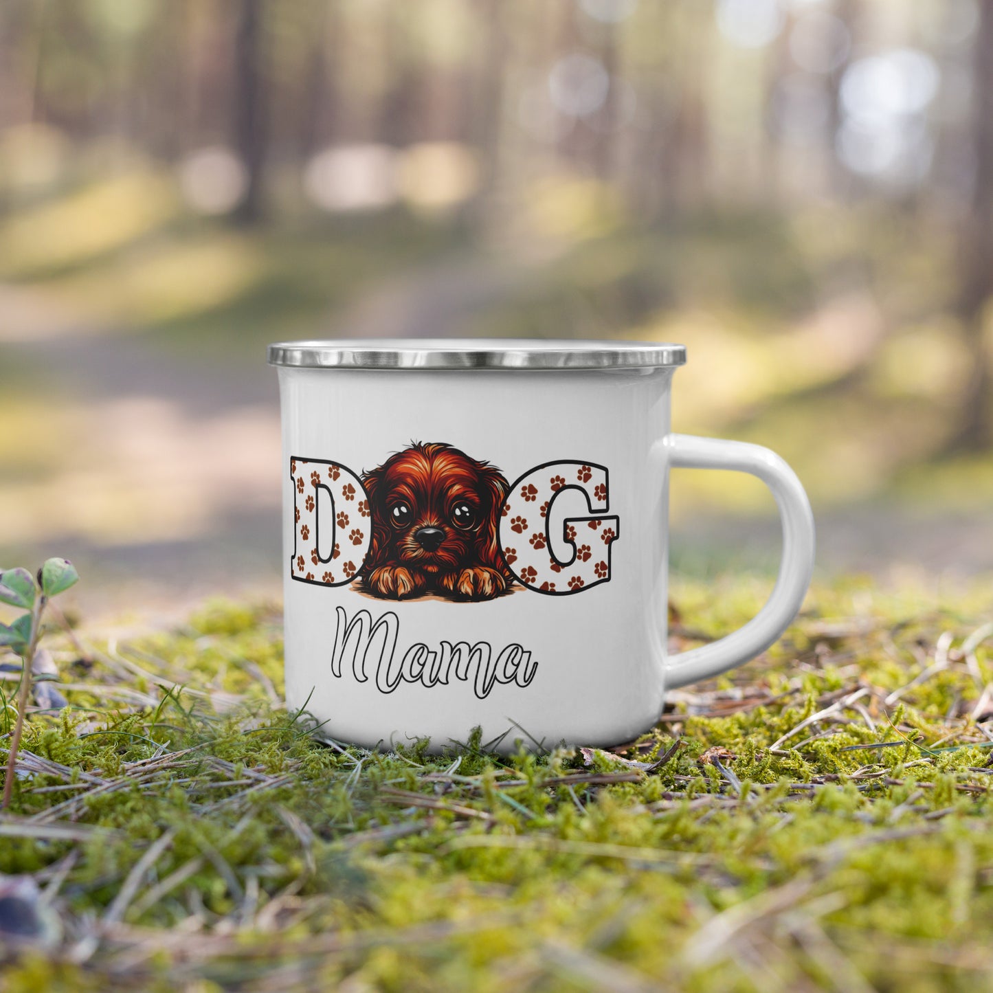 Dog Mama Ruby Enamel Mug