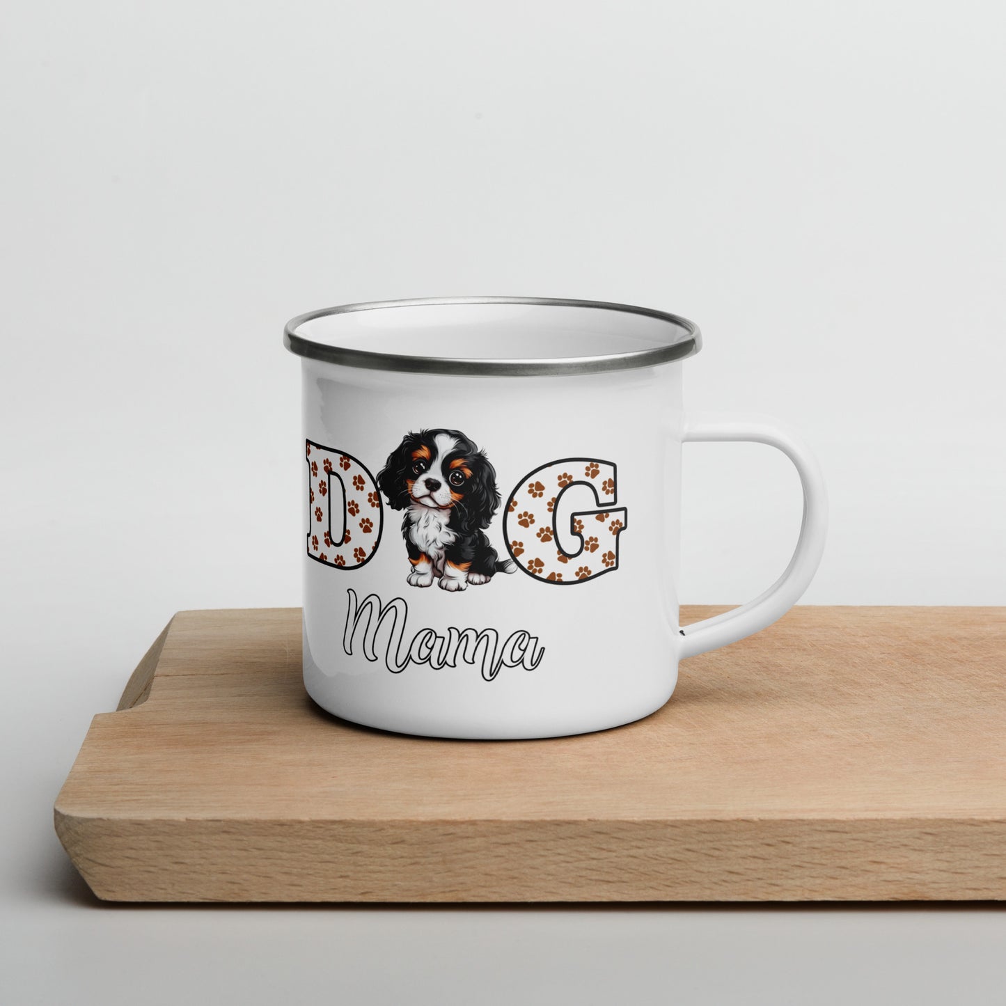 Dog Mama Tricolor Enamel Mug